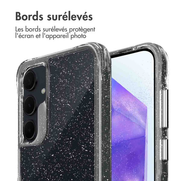 imoshion Coque arrière transparente Pailletée Samsung Galaxy A55 - Argent