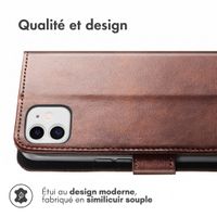 imoshion Étui de télephone portefeuille de luxe Apple iPhone 11 - Marron foncé