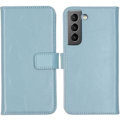 Selencia Étui portefeuille en cuir véritable Samsung Galaxy S22 - Air Blue