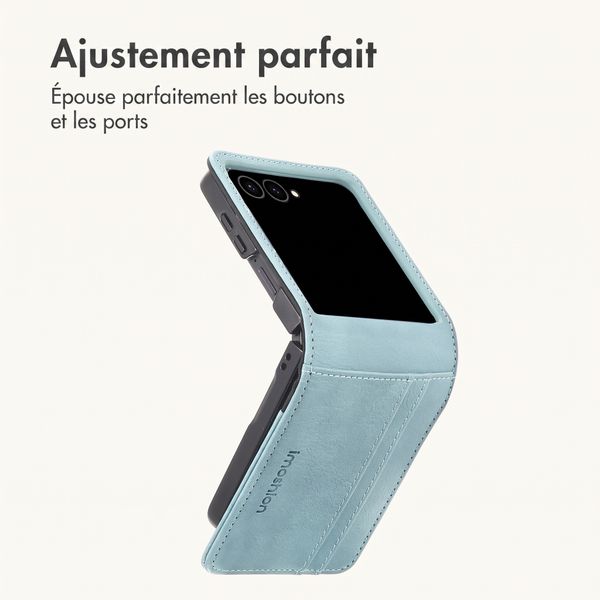 imoshion Étui de télephone portefeuille Luxe Samsung Galaxy Z Flip 8 - Bleu clair