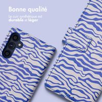 imoshion Étui de télephone portefeuille Design Samsung Galaxy A34 (5G) - White Blue Stripes