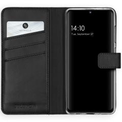 Selencia Étui portefeuille en cuir véritable Samsung Galaxy A41 - Noir