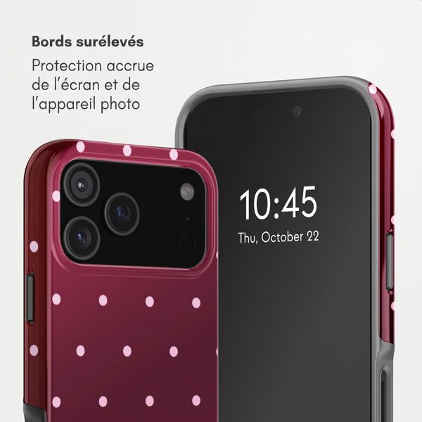 Selencia Coque arrière Vivid Apple iPhone 17 Pro Max - Happy Dots Burgundy