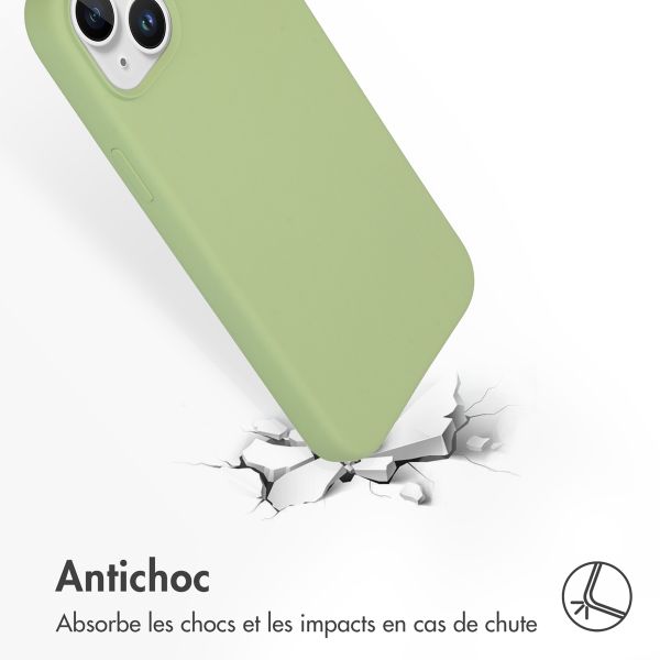 Accezz Coque Liquid Silicone avec MagSafe Apple iPhone 15 Plus - Vert