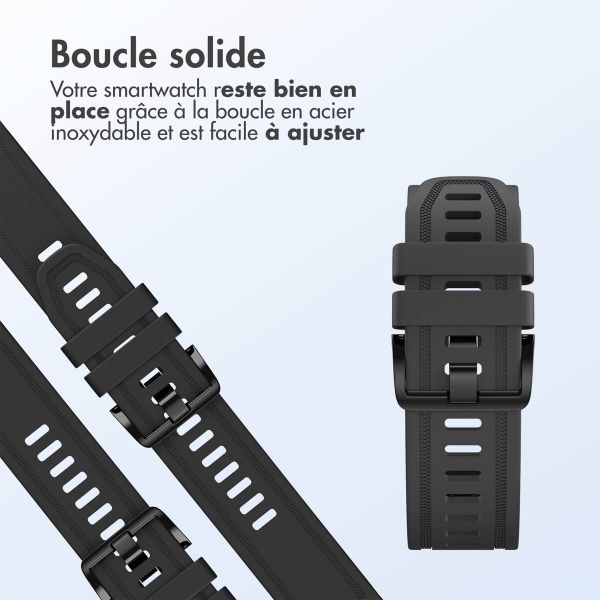imoshion Bracelet QuickFit® Line en silicone  - Connexion Garmin 20 mm - Noir