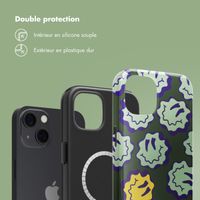 Selencia Coque arrière Vivid avec MagSafe Apple iPhone 13 - Wavy Smiley Green