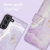 imoshion Étui de télephone portefeuille Design Samsung Galaxy S21 - Purple Marble