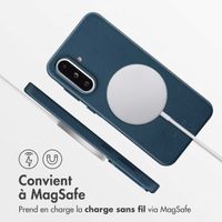 Accezz Coque arrière en cuir avec MagSafe Samsung Galaxy A36 / A56 - Nightfall Blue