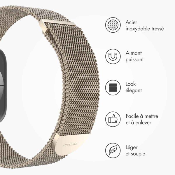 imoshion Bracelet magnétique milanais Apple Watch | 44/45/46/49 mm - Taille M - Champagne Gold