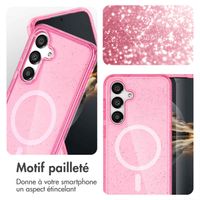 imoshion Coque Pailletée avec MagSafe Samsung Galaxy S24 - Paillettes Rose