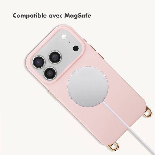 Selencia Coque arrière Rivièra avec MagSafe avec crochets amovibles Apple iPhone 18 Pro / 17 Pro - Sorbet Pink