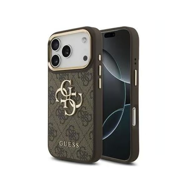 Guess Coque 4G Metal Logo Backcover Apple iPhone 18 Pro / 17 Pro - Marron