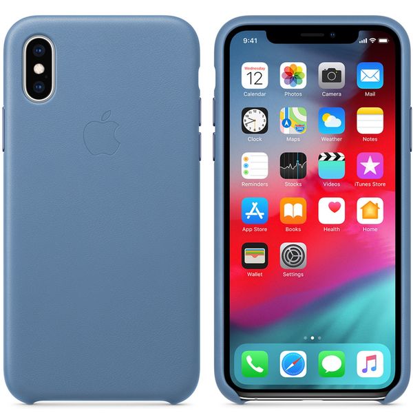 Apple Coque Leather Apple iPhone Xs - Cornflower