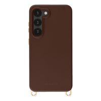 Selencia Coque arrière Rivièra avec MagSafe avec crochets amovibles Samsung Galaxy S23 - Choco Brown
