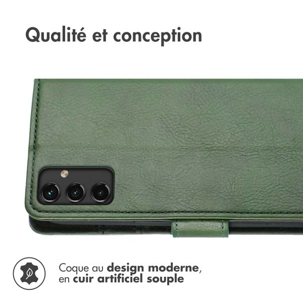 imoshion Étui de télephone portefeuille de luxe Samsung Galaxy A14 (5G/4G) - Vert