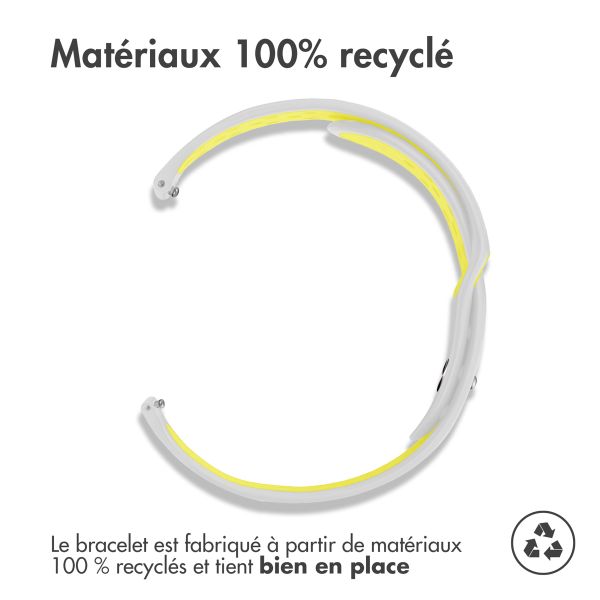 imoshion Bracelet sport en silicone  - Connexion universelle 20 mm - Light Grey & Neon Yellow