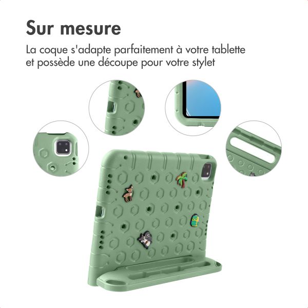 imoshion Coque kidsproof avec poupées amovibles Apple iPad 11 (2025) 11 pouces A16 / iPad 10 (2022) 10.9 pouces - Olive Green