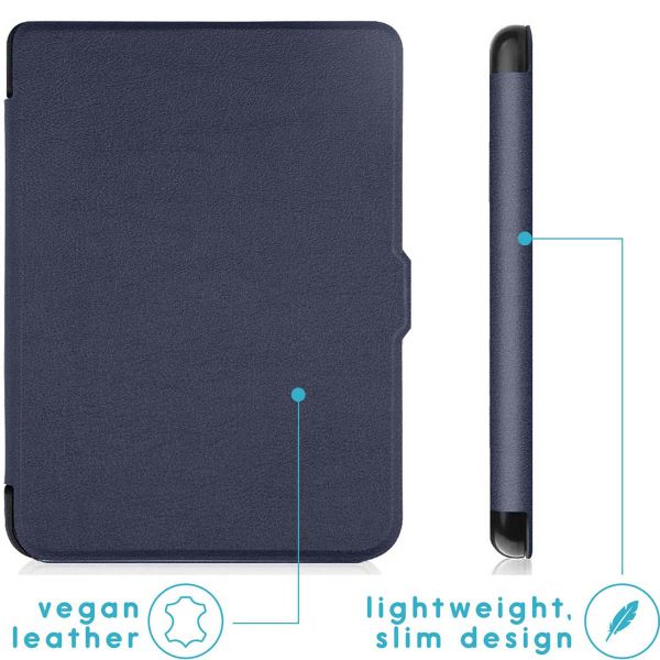 imoshion Étui de liseuse portefeuille Slim Hard Kobo Clara 2E / Tolino Shine 4 - Bleu foncé