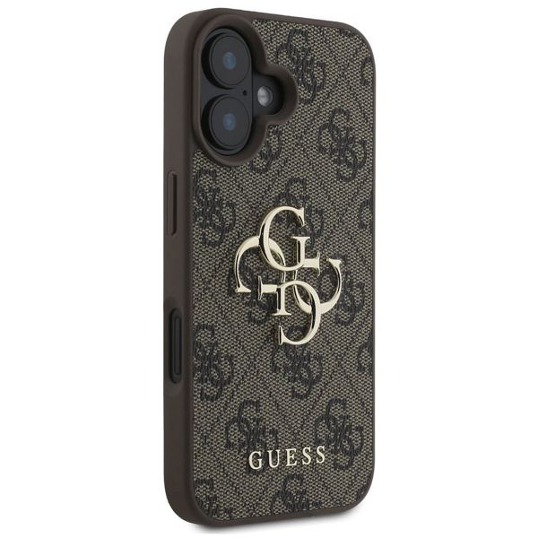Guess Coque 4G Metal Logo Backcover Apple iPhone 16 - Marron