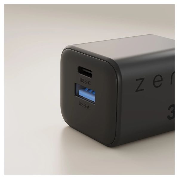 Zens Chargeur compact USB-C / USB-A 30W - Adaptateur secteur - Noir