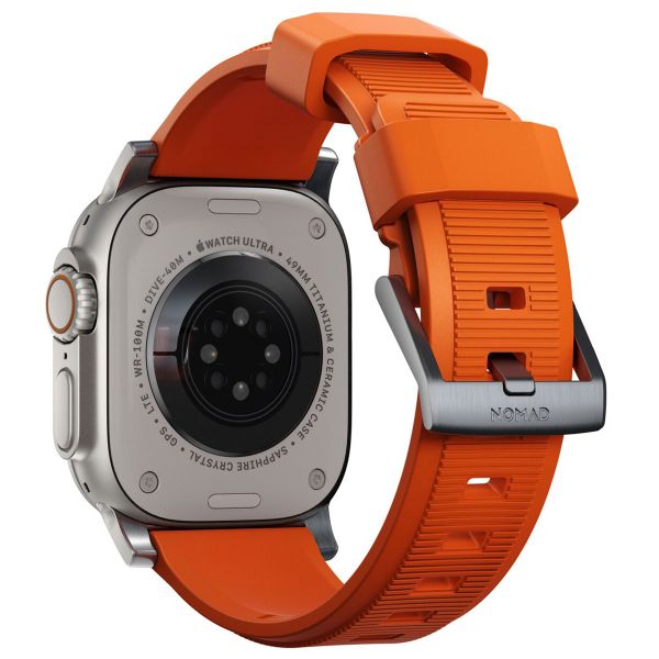 Nomad Bracelet robuste FKM Apple Watch | 44/45/46/49 mm - Argent / Orange