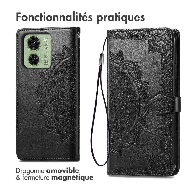 imoshion Etui de télephone Mandala Motorola Edge 40 - Noir