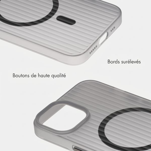 Accezz Coque arrière Lite avec MagSafe | Fluted | Apple iPhone 15 - Gris