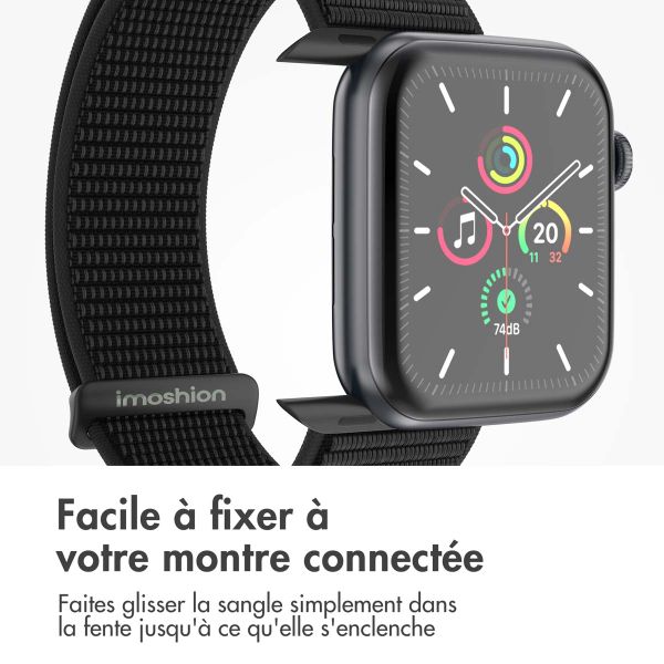 imoshion Bracelet en nylon Apple Watch | 44/45/46/49 mm - Noir