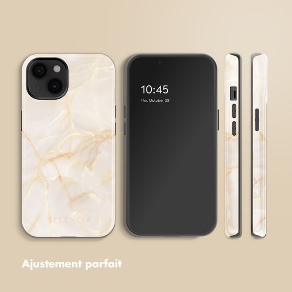 Selencia Coque arrière Vivid avec MagSafe Apple iPhone 14 - Golden Beige Marble