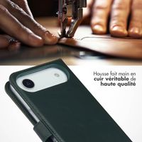 Selencia Étui portefeuille en cuir véritable Apple iPhone Air - Vert