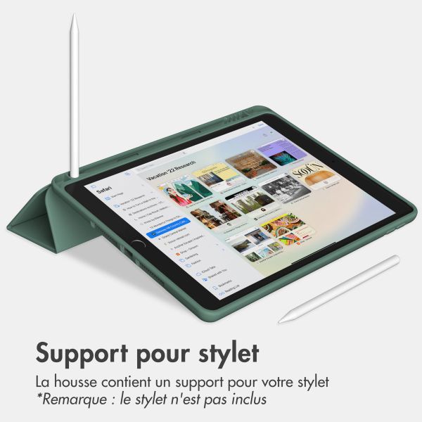 Accezz Coque tablette portefeuille Smart Silicone Apple iPad 6 (2018) 9.7 pouces / iPad 5 (2017) 9.7 pouces - Vert foncé