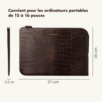 Selencia Pochette ordinateur Croco 15-16 pouces - Choco Brown