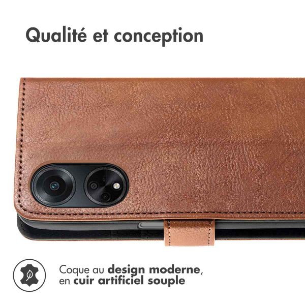 imoshion Étui de télephone portefeuille de luxe Oppo A98 - Marron