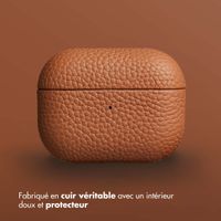 Accezz Coque en cuir véritable  Apple AirPods Pro 2 - Cognac
