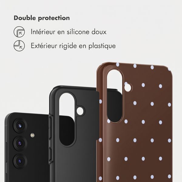 Selencia Coque arrière Vivid Samsung Galaxy S25 FE - Happy Dots Chocolate