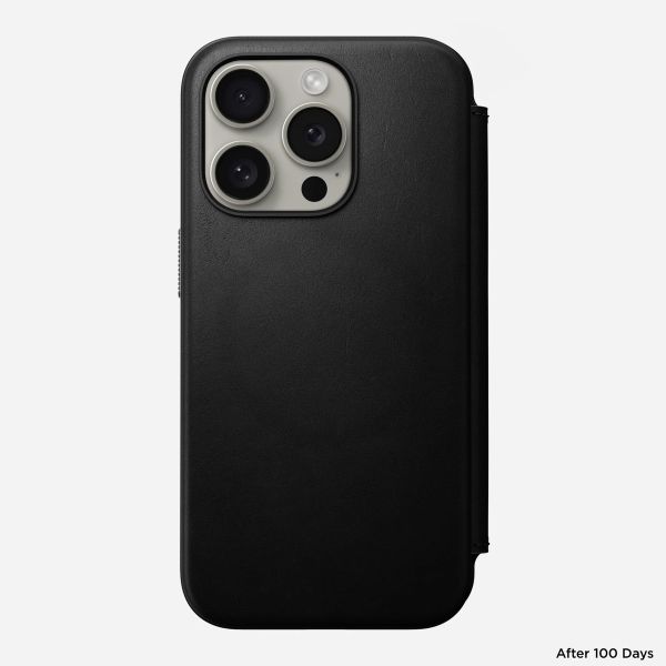 Nomad Étui de télephone portefeuille Modern Leather Folio Apple iPhone 15 Pro - Noir