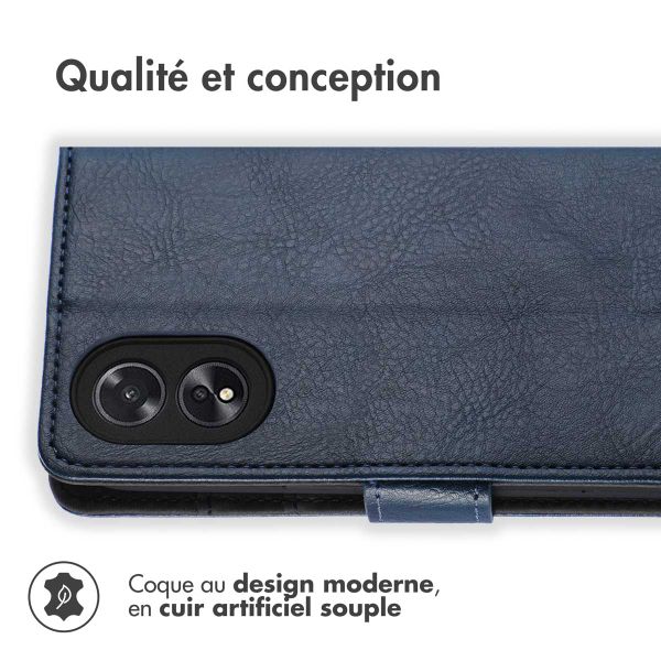 imoshion Étui de télephone portefeuille de luxe Oppo A18 / Oppo A38 - Bleu foncé