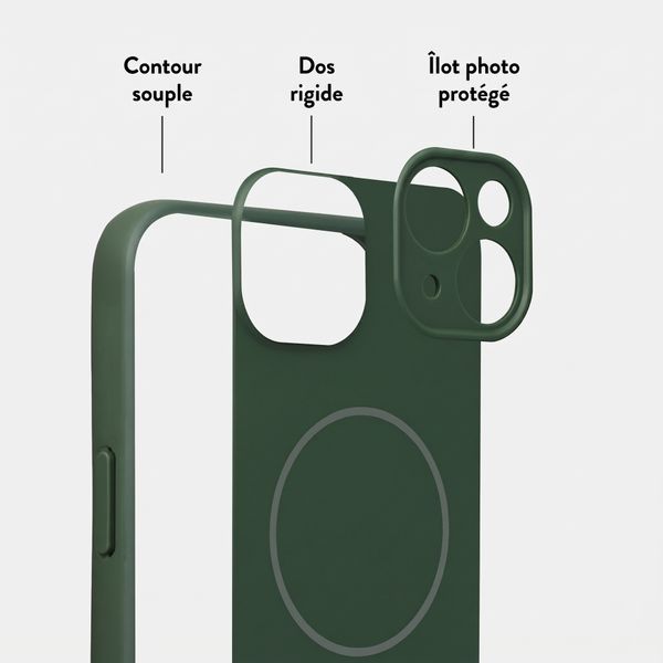 Accezz Coque Grip avec MagSafe Apple iPhone 15 - Vert foncé
