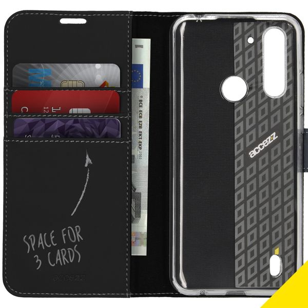 Accezz Étui de télephone Wallet Motorola Moto G8 Power Lite - Noir