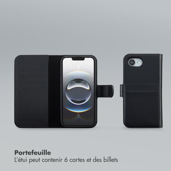 Selencia Étui portefeuille amovible Olyn avec MagSafe Apple iPhone 17e / 16e - Noir