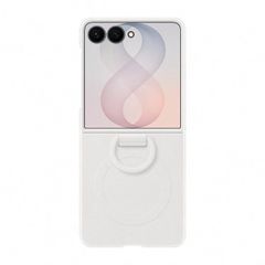 Samsung Coque Silicone Magnet Cover Ring Samsung Galaxy Z Flip 8 - White