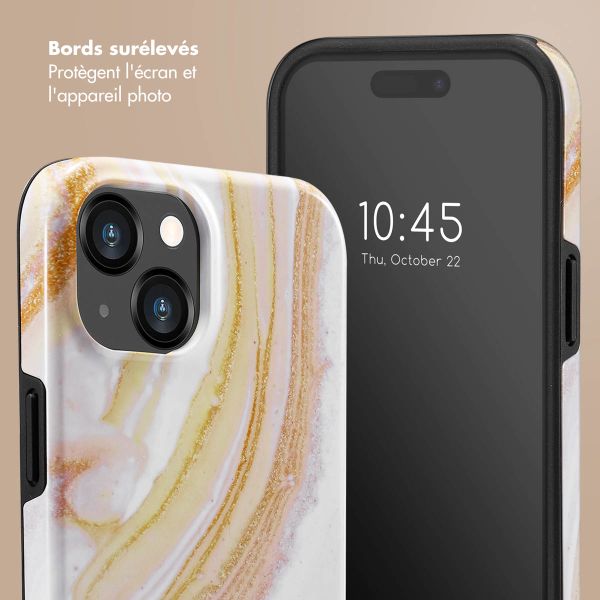 Selencia Coque arrière Vivid Apple iPhone 15 - Chic Marble Gold