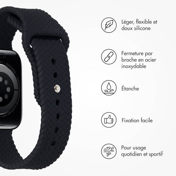 imoshion Bracelet tressé en silicone Apple Watch | 44/45/46/49 mm - Noir