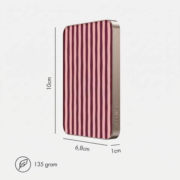 Selencia Powerbank Vivid 5 000 mAh - MagSafe et Qi - Desert Gold / Bonbon Stripe Raspberry