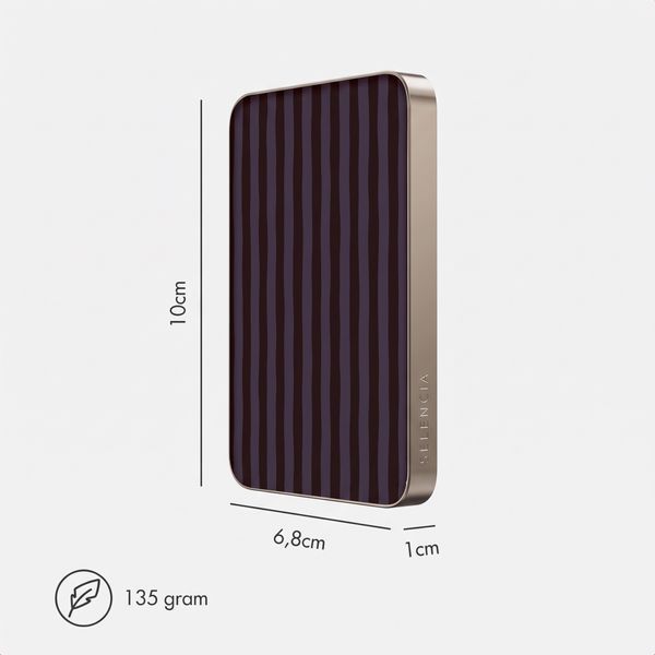 Selencia Powerbank Vivid 5 000 mAh - MagSafe et Qi - Desert Gold / Bonbon Stripe Blueberry
