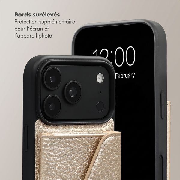 Selencia Coque de télephone Sera avec cordon et porte-cartes enveloppe Apple iPhone 18 Pro Max / 17 Pro Max - Champagne