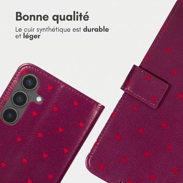 imoshion Étui de télephone portefeuille Design Samsung Galaxy S25 - Crush Check Coral Dust