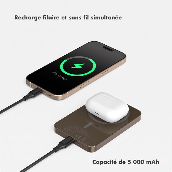 Selencia Powerbank Vivid 5 000 mAh - MagSafe et Qi - Desert Gold / Autumn Muse