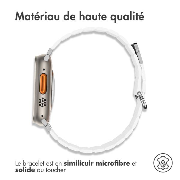 imoshion Bracelet en cuir magnétique Apple Watch | 44/45/46/49 mm - Blanc