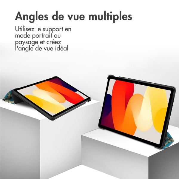 imoshion Coque tablette Design Trifold Xiaomi Redmi Pad SE - Green Plant